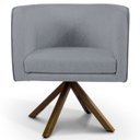 Ver imagem 2 de Poltrona Decorativa Sala de Estar Giratória Base Giromad Madeira Betina C-416 Linho Cinza Escuro
