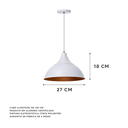 Ver imagem 2 de Kit 2 Lustre Pendente Panamá Branco Com Cobre Alumínio Decoração