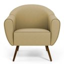 Ver imagem 4 de Poltrona Decorativa Sala de Estar Nina Veludo B-68 com Pés Palito Castanho - Domi