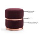 Ver imagem 3 de Kit 2 Puffs Decorativos Cinto e Aro Rosê Round B-278 Veludo Marsala