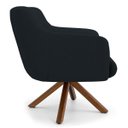 Ver imagem 3 de Kit 2 Poltronas Decorativas Giratórias Base Giromad Madeira Jade B-300 Veludo Preto - Domi