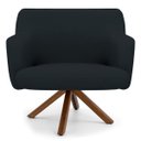 Ver imagem 2 de Kit 2 Poltronas Decorativas Giratórias Base Giromad Madeira Jade B-300 Veludo Preto - Domi
