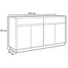 Balcão Aparador Buffet 4 Portas 2 Gavetas 100% MDF Anne N02 Ypê/Off White - 4