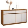 Balcão Aparador Buffet 4 Portas 2 Gavetas 100% MDF Anne N02 Ypê/Off White - 1