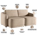 Ver imagem 4 de Sofá Cama para Sala de Estar 2 Lugares 176cm Montserrat K01 Veludo Bege - Lyam Decor