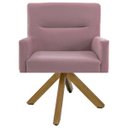 Ver imagem 2 de Kit 2 Poltronas Decorativas Giratórias Base Giromad Madeira Angel B-305 Veludo Rosa - Domi