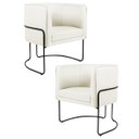 Ver imagem 1 de Kit 2 Poltronas Decorativas Base Aço Betina B-309 Veludo Bege - Domi