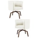 Ver imagem 1 de Kit 2 Poltronas Decorativas Base Ka Madeira Betina B-309 Veludo Bege - Domi