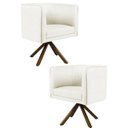 Ver imagem 1 de Kit 2 Poltronas Decorativas Base Giromad Madeira Betina B-309 Veludo Bege - Domi