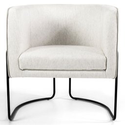 Kit 2 Poltronas Decorativas Base Aço Betina B-443 Linho Bege - Domi - 2 Kit 2 Poltronas Decorativas Base Aço Betina B-443 Linho Bege - Domi - 2