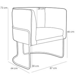 Kit 2 Poltronas Decorativas Base Aço Betina B-443 Linho Bege - Domi - 4 Kit 2 Poltronas Decorativas Base Aço Betina B-443 Linho Bege - Domi - 4