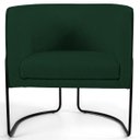 Ver imagem 2 de Poltrona Decorativa Sala de Estar Base Aço Betina B-303 Veludo Verde Musgo - Domi