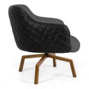 Ver imagem 4 de Kit 2 Poltronas Decorativas Jade Base Ka Giratória C-416 Corano Tressê Linho Cinza Escuro - Domi