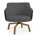 Ver imagem 3 de Kit 2 Poltronas Decorativas Jade Base Ka Giratória C-416 Corano Tressê Linho Cinza Escuro - Domi