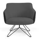 Ver imagem 3 de Kit 2 Poltronas Decorativas Jade Base Orby C-416 Corano Tressê Linho Cinza Escuro - Domi