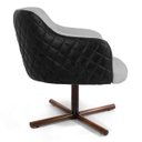 Ver imagem 4 de Kit 2 Poltronas Decorativas Jade Base Xis Giratória C-315 Corano Tressê Linho Cinza Claro - Domi