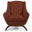 Ver imagem 2 de Poltrona Decorativa Sala de Estar Base Manu Madeira Juliet B-235 Linho Laranja - Domi