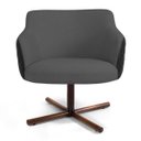 Ver imagem 3 de Kit 2 Poltronas Decorativas Jade Base Xis Giratória C-416 Corano Tressê Linho Cinza Escuro -