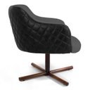 Ver imagem 4 de Kit 2 Poltronas Decorativas Jade Base Xis Giratória C-416 Corano Tressê Linho Cinza Escuro -