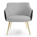 Ver imagem 3 de Kit 2 Poltronas Decorativas Jade Pés Alumínio C-315 Corano Tressê Linho Cinza Claro - Domi