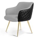 Ver imagem 2 de Kit 2 Poltronas Decorativas Jade Pés Alumínio C-315 Corano Tressê Linho Cinza Claro - Domi