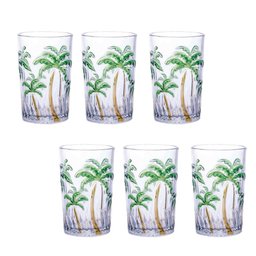 Conjunto de Copos Coqueiro Palm Tree Color 350ml 6pçs Class - 1