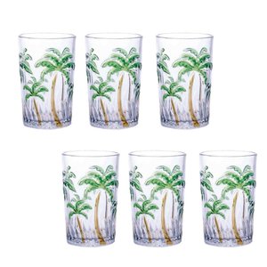 Conjunto de Copos Coqueiro Palm Tree Color 350ml 6pçs Class