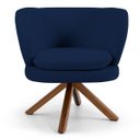 Ver imagem 5 de Poltrona Decorativa Sala de Estar Melissa Base Giromad Giratória B-304 Veludo Azul Marinho - Domi