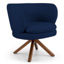 Ver imagem 4 de Poltrona Decorativa Sala de Estar Melissa Base Giromad Giratória B-304 Veludo Azul Marinho - Domi