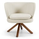 Ver imagem 2 de Poltrona Decorativa Sala de Estar Melissa Base Giromad Giratória B-309 Veludo Bege - Domi