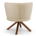 Ver imagem 4 de Poltrona Decorativa Sala de Estar Melissa Base Giromad Giratória C-129 Linho Bege Escuro - Domi
