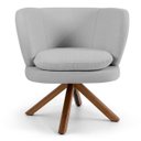 Ver imagem 2 de Poltrona Decorativa Sala de Estar Melissa Base Giromad Giratória C-315 Linho Cinza Claro - Domi