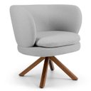 Ver imagem 1 de Poltrona Decorativa Sala de Estar Melissa Base Giromad Giratória C-315 Linho Cinza Claro - Domi