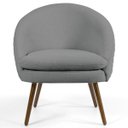 Ver imagem 2 de Kit 2 Poltronas Decorativas Pés Palito Rafa C-416 Linho Cinza Escuro - Domi