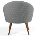 Ver imagem 4 de Kit 2 Poltronas Decorativas Pés Palito Rafa C-416 Linho Cinza Escuro - Domi
