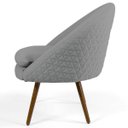 Ver imagem 3 de Kit 2 Poltronas Decorativas Pés Palito Rafa C-416 Linho Cinza Escuro - Domi