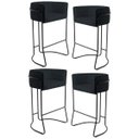 Ver imagem 1 de Kit 4 Banquetas Decorativas Base Aço Preto Betina B-300 Veludo Black - Domi