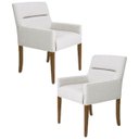 Ver imagem 1 de Kit 2 Poltronas Decorativas Base Madeira Angel C-107 Linho Cru - Domi