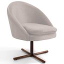 Ver imagem 1 de Poltrona Decorativa Sala de Estar Base Xis Madeira Rafa B-309 Veludo Bege - Domi