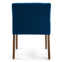 Kit 2 Poltronas Decorativas Base Madeira Angel B-170 Veludo Azul - Domi - 3