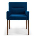 Ver imagem 2 de Kit 2 Poltronas Decorativas Base Madeira Angel B-170 Veludo Azul - Domi