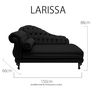 Recamier Divã Namoradeira Larissa 150cm Direito de Quem Senta Suede Preto - Mb Decor - 4