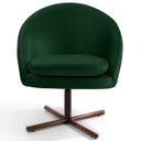 Ver imagem 2 de Poltrona Decorativa Sala de Estar Base Xis Madeira Rafa B-303 Veludo Verde Musgo - Domi