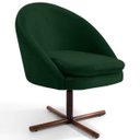 Ver imagem 1 de Poltrona Decorativa Sala de Estar Base Xis Madeira Rafa B-303 Veludo Verde Musgo - Domi