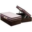 Ver imagem 1 de Cama Box Baú Solteiro: Colchão Ortopédico Polar D28 Orthoface Vip + Base Crc Suede Brown (88x188)
