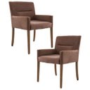 Ver imagem 1 de Kit 2 Poltronas Decorativas Base Madeira Angel B-276 Veludo Ferrugem - Domi