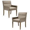 Ver imagem 1 de Kit 2 Poltronas Decorativas Base Madeira Angel B-68 Veludo Marrom - Domi