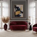 Ver imagem 1 de Sofá Orgânico 2 Lugares C/2 Almofadas Curvo Sala Recepção Amsterdã Veludo Vermelho - Montanari's Dec