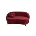 Ver imagem 2 de Sofá Orgânico 2 Lugares C/2 Almofadas Curvo Sala Recepção Amsterdã Veludo Vermelho - Montanari's Dec