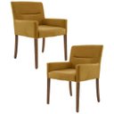 Ver imagem 1 de Kit 2 Poltronas Decorativas Base Madeira Angel B-260 Veludo Mostarda - Domi
